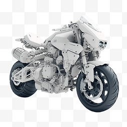 写实线条图片_摩托车白色工业