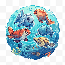 海洋日可爱海龟