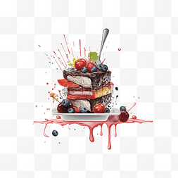 食物水果蛋糕插画