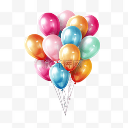 礼物气球装饰图片_卡通风格的气球束