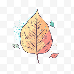 秋天的树叶彩色涂鸦插画 向量