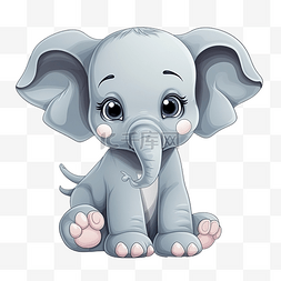大象妈妈图片_可爱的大象动物插画