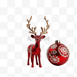 钟可爱图标图片_驯鹿与圣诞饰品