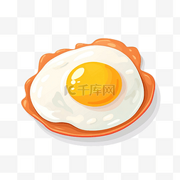 白色煎蛋图片_煎鸡蛋卡通平面插画