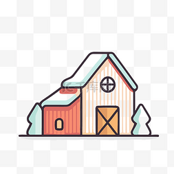 圣诞屋设计图片_冬天雪剪影中的圣诞屋 向量