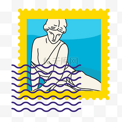女孩画像邮戳邮票