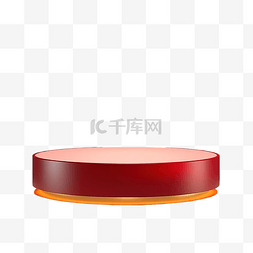 产品促销展示图片_红色和金色 3D 圆柱基座讲台，带