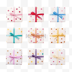 礼品小盒子图片_礼品盒包装丝带圆点图案