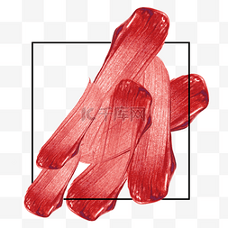 简单纹理图片_画笔描边红色线条装饰