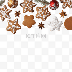 食物木图片_桌上的圣诞自制姜饼，有复制空间
