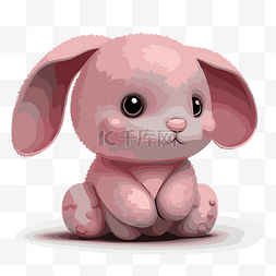 兔子卡通3d图片_粉紅兔子 向量