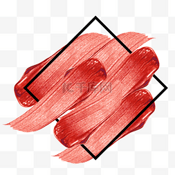 涂料刷红色图片_画笔描边红色抽象
