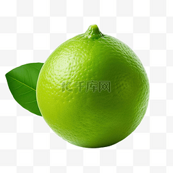 饮料和茶点图片_单个完整的绿色柠檬，以 png 文件