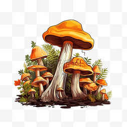 健康有机蔬菜图片_鸡油菌蘑菇食用有机蘑菇松露森林