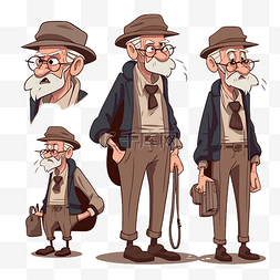 老人剪贴画人物系列“祖父”老家