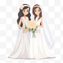 美丽的波西米亚新娘和新娘女仆卡