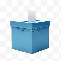 蓝色投票箱图片_3d 渲染蓝色投票箱隔离