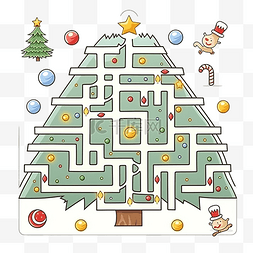 圣诞活动主题图片_方形迷宮