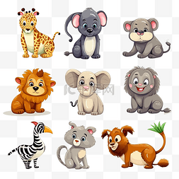 插画森林动物图片_卡通动物插画不同物种