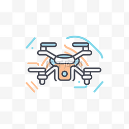 橙色无人机图片_有橙色和蓝色线的无人机 向量