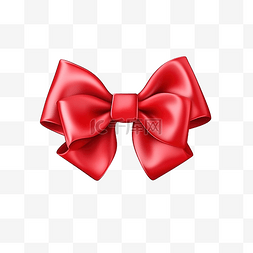 礼物盒子红色丝带图片_红色蝴蝶结丝带美丽丝带3D逼真