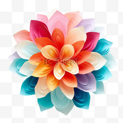 艺术折纸花朵元素立体免抠图案