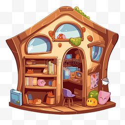 家居家具用品首页图片_带家具和玩具的小房间剪贴画卡通