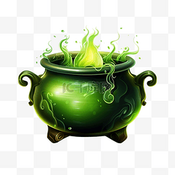 有綠色藥水的巫婆大鍋