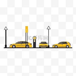 出租图片_最小风格的出租车站插图