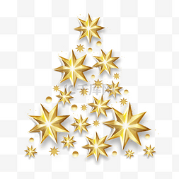 圣诞节金色星星组合圣诞树