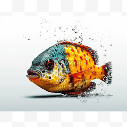五颜六色的鱼图片_五颜六色的鱼在飞溅的水中跳跃 