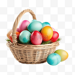 鸡蛋篮子里图片_复活节篮子里有鸡蛋