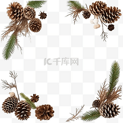 圣诞节背景，框架由针叶树的树枝