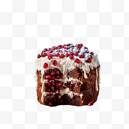 糖霜巧克力图片_圣诞巧克力蛋糕，配有白色糖霜和