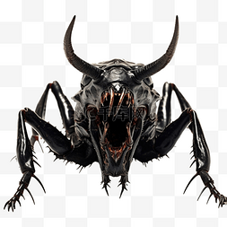 幻想的黑色甲虫，有着巨大的可怕
