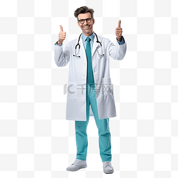 医生动画的图片_穿着医疗制服的滑稽医生隔离生成