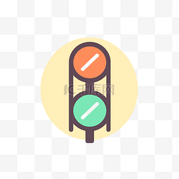 交通标志灯图片_带有彩色圆圈的交通灯图标 向量