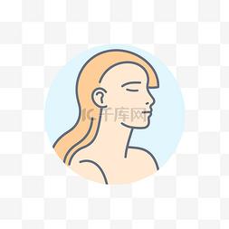 人侧面轮廓图片_头发呈细线打开的女性侧面 向量