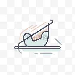 高清运动图标图片_冬季运动线插图 ilustracja 雪橇上带