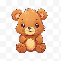 棕色可爱的小熊图片_可爱的小熊元素