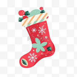 可爱的圣诞袜剪贴画圣诞袜插画卡