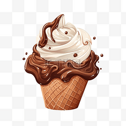 粉色背景杯子图片_巧克力冰淇淋插畫