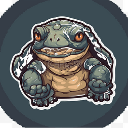 卡通鳄龟图片_深色背景剪贴画上有一只小乌龟的