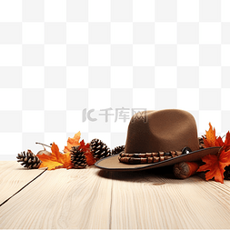木钉子图片_感恩节快乐，戴着朝圣帽和木桌上