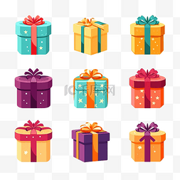 平面礼物盒子图片_礼品盒平面颜色