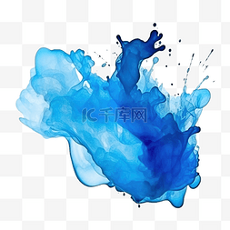 蓝色泼水彩颜料