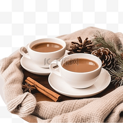 甜蜜的祝福图片_圣诞节室内木板上一杯茶的特写镜