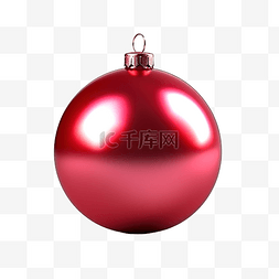红色的球体图片_红色圣诞树玩具或球体积和逼真的