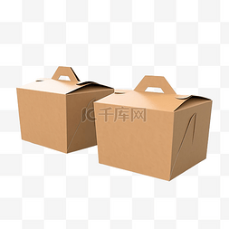 3d 渲染两个隔离的食品盒