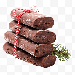 甜点圣诞图片_传统自制意大利甜点圣诞巧克力萨